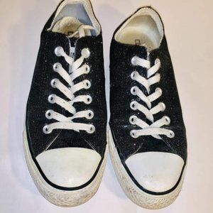 Black Glitter Converse Shoes